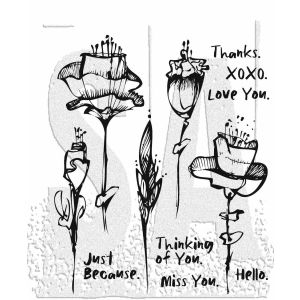 Tim Holtz Cling Stamps 7 X8.5 -Abstract Florals (Pack of 1)