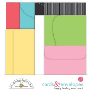 Doodlebug Cards & Envelopes 12/Pkg-Happy Healing Assortment (Pack of 2)