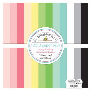 Doodlebug Textured Double-Sided Cardstock 12 X12 -Happy Healing (Pack of 1)