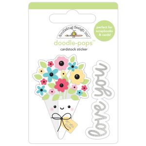 Doodlebug Doodle-Pops 3D Sticker-Love You Bunches (Pack of 6)
