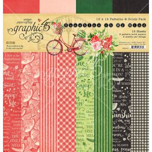 Graphic 45 Collection Pack 12 X12 -Patterns & Solids, Sunshine On My Mind (Pack of 1)