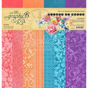 Graphic 45 Collection Pack 12 X12 -Patterns & Solids, Flight Of Fancy (Pack of 1)