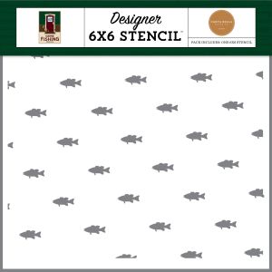 Carta Bella Stencil 6 X6 -Eat Sleep Fish Repeat, Gone Fishing (Pack of 3)