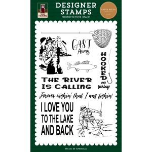 Carta Bella Stamps-Hooked On Fishing, Gone Fishing (Pack of 1)