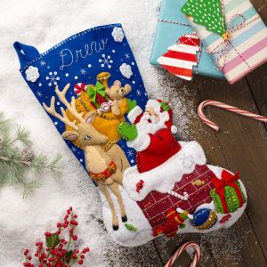 Bucilla Felt Stocking Applique Kit 18 Long-Santa\'s Toy Delivery (Pack of 1)