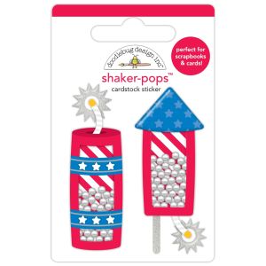 Doodlebug Shaker-Pops 3D Sticker-Freedom Fireworks, Hometown USA (Pack of 6)