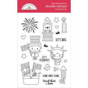 Doodlebug Clear Doodle Stamps-Hometown USA (Pack of 1)