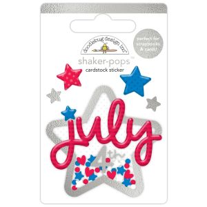 Doodlebug Shaker-Pops 3D Sticker-July 4th, Hometown USA (Pack of 6)