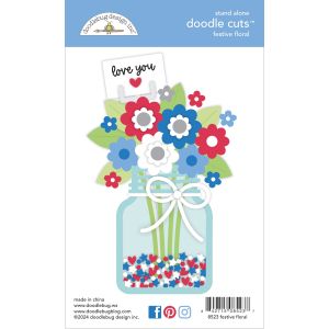 Doodlebug Doodle Cuts Dies-Festive Floral, Hometown USA (Pack of 1)