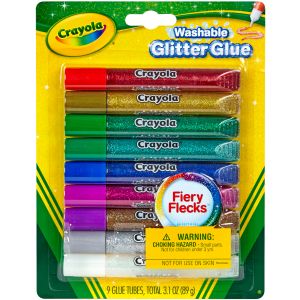 Crayola Washable Glitter Glue Pens .35oz-Bold 9/Pkg, 1 Pack of 12 Piece