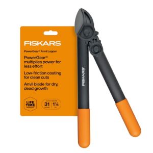 Fiskars 15” PowerGear Garden Anvil Loppers, Tree Trimmer, 1.25