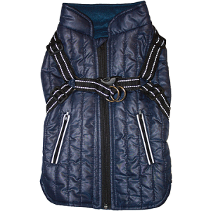 Fashion Pet Harness Coat Navy, Large