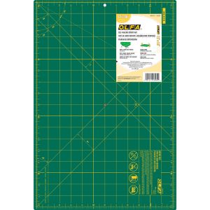 OLFA Double-Sided Self-Healing Rotary Mat 12 X 18 Inch-Green