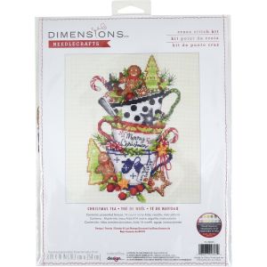 Dimensions Counted Cross Stitch Kit 8 X 10 Inch -Christmas Tea (14 Count)