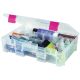 Creative Options Pro Latch Deep Utility Box 4 9 Compartments 11 Inch X7.25 Inch X2.75 Inch Clear W Per Magenta