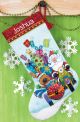 Dimensions Counted Cross Stitch Kit 16 inch Long Santa s Sidecar Stocking 14 Count 