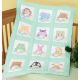 Jack Dempsey Stamped White Nursery Quilt Blocks 9 Inch X9 Inch 12 Per Pkg Peek A Boo