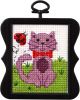 Bucilla Per Beginner Minis Counted Cross Stitch Kit 3 Inch Scallop Kitty 14 Count