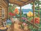 Janlynn Counted Cross Stitch Kit 16 Inch X12 Inch Log Cabin Covered Porch 14 Count