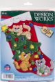 Design Works Felt Stocking Applique Kit 18 Inch Long Decorating Kittens