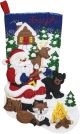 Bucilla Felt Stocking Applique Kit 18 inch Long Santa S Black Bear Cabin