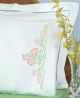 Jack Dempsey Stamped Pillowcases with White Lace Edge 2 Per Pkg Tulips