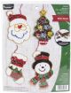 Bucilla Felt Ornaments Applique Kit Set Of 4 Glitz Santa