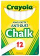 Crayola Anti Dust Chalk White 12 Per Pkg