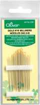 Clover Gold Eye Milliners Needles Size 3 Per 9 16 Per Pkg