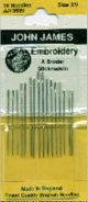 John James Embroidery Hand Needles Size 3 Per 9 16 Per Pkg