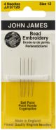 John James Bead Embroidery Hand Needles Size 12 4 Per