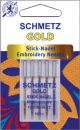 Schmetz Gold Embroidery Machine Needles Size 11/75 5 Per Pkg