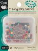 Dritz Long Color Ball Pins 75 Per Pkg Size 24