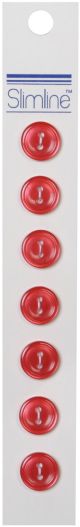 Slimline Buttons Red 2 Hole 7 16 inch 7 Per Pkg