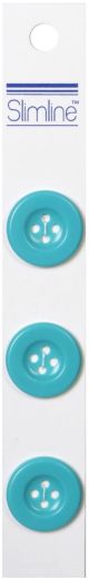 Slimline Buttons Turquoise 4 Hole 3 4 inch 3 Per Pkg