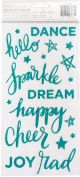 Shimelle Glitter Girl Thickers Stickers 5.5 Inch X11 Inch 58 Per Pkg Sparkle Per Phrases Per Foam Per Teal Glitter