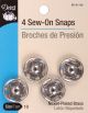 Dritz Sew On Snaps 4 Per Pkg Nickel Plated Brass Size 10