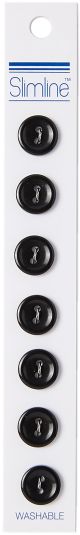 Slimline Buttons Series 1 Black 2 Hole 7 16 inch 7 Per Pkg