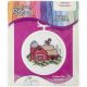 Janlynn Mini Counted Cross Stitch Kit 2.5 Inch Round Barn 18 Count