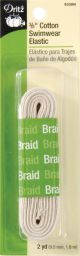 Dritz Cotton Braided Swimwear Elastic 3 Per 8 Inch X2yd Natural