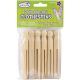 Wood Doll Peg Clothespins Round Natural 4.25 inch 6 Per Pkg