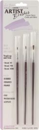 Red Sable Artist Brush Set 3 Per Pkg