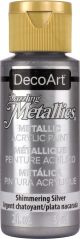 Decoart Dazzling Metallics Acrylic Paint 2Oz Shimmer Silver