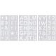 Stencil Sheet Set 13 inch X4.5 inch 6 Per Pkg Alphabet Numbers and Symbols 2 inch 