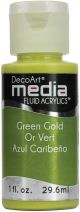 DecoArt Media Fluid Acrylics Paint 1oz Green Gold Series 5 