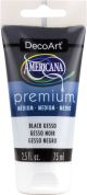 Americana Premium Acrylic Medium Paint Tube 2.5oz Black Gesso