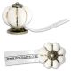 Antique Glass and Metal Knob White