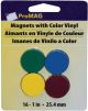 ProMag Round Magnets W Per Colored Vinyl 1 Inch 16 Per Pkg Assorted Colors