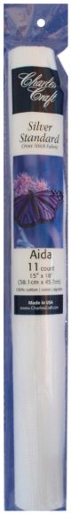 Charles Craft Silver Label Aida 11 Count 15 inch X18 inch Soft Tube White