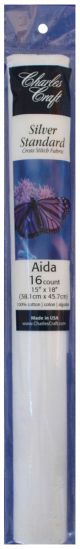 Charles Craft Silver Label Aida 16 Count 15 inch X18 inch Soft Tube White